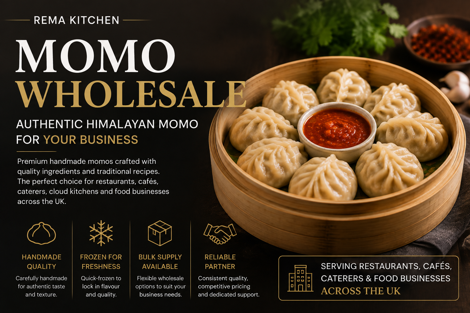 Read more about the article Momo Wholesale UK: A Complete Guide for Restaurants, Cafés & Catering Businesses